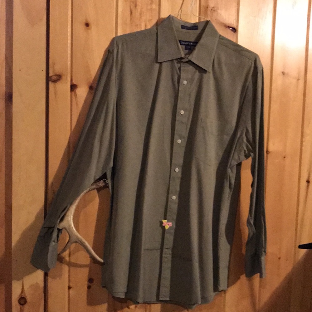 Today’s Man Button Down Shirt 17-34/35 Greenish Big & Tall